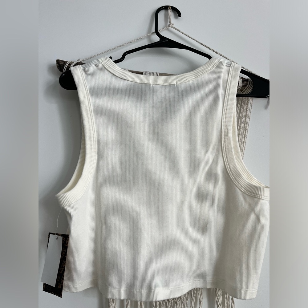 White Ribbed Tank Top - Picture 5 of 7